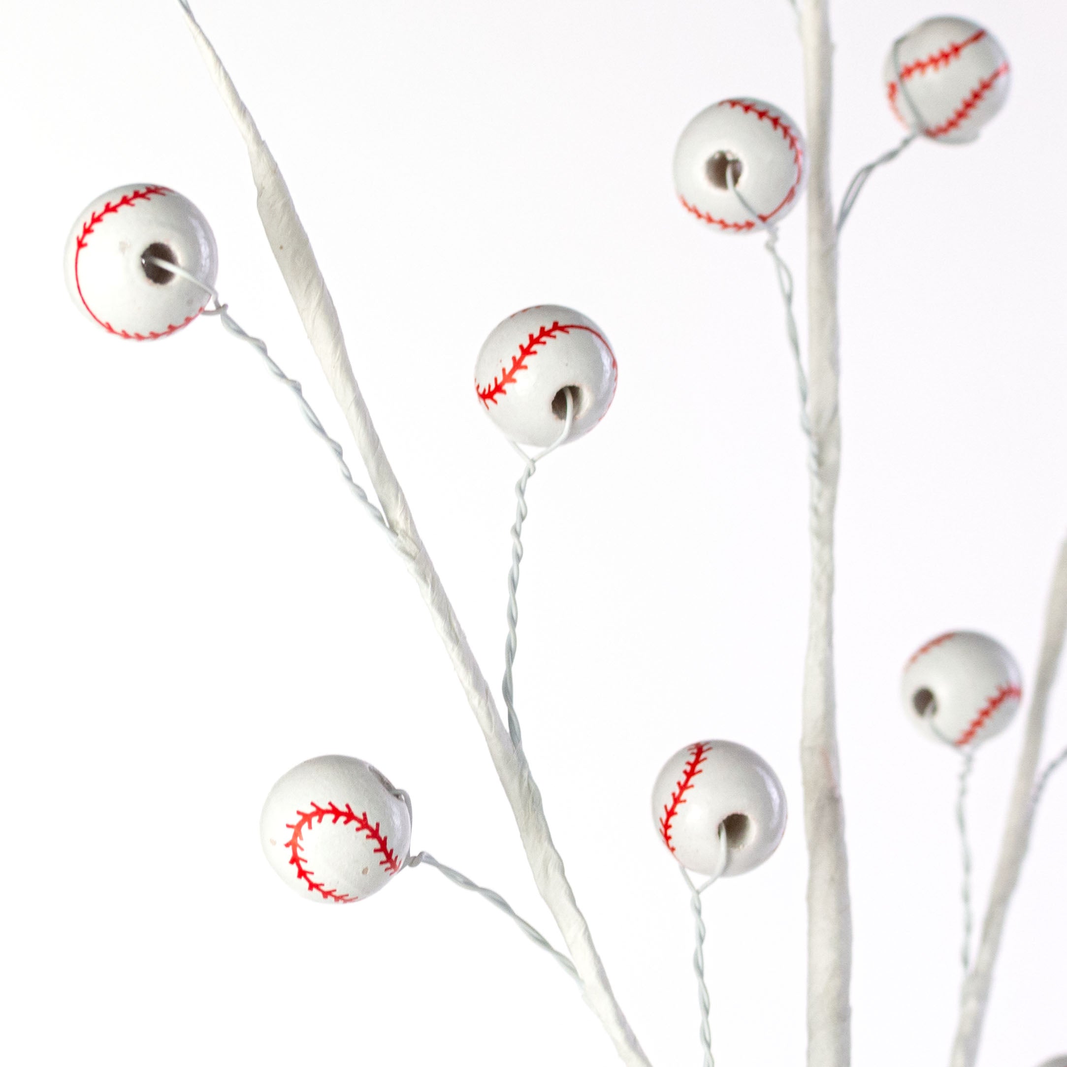 23" Wooden Bead Sports Ball Spray: Baseball