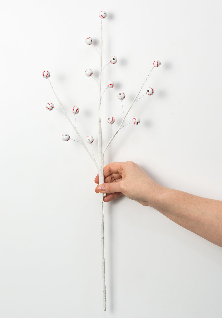 23" Wooden Bead Sports Ball Spray: Baseball
