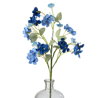 25" Plum Blossom Spray: Blue