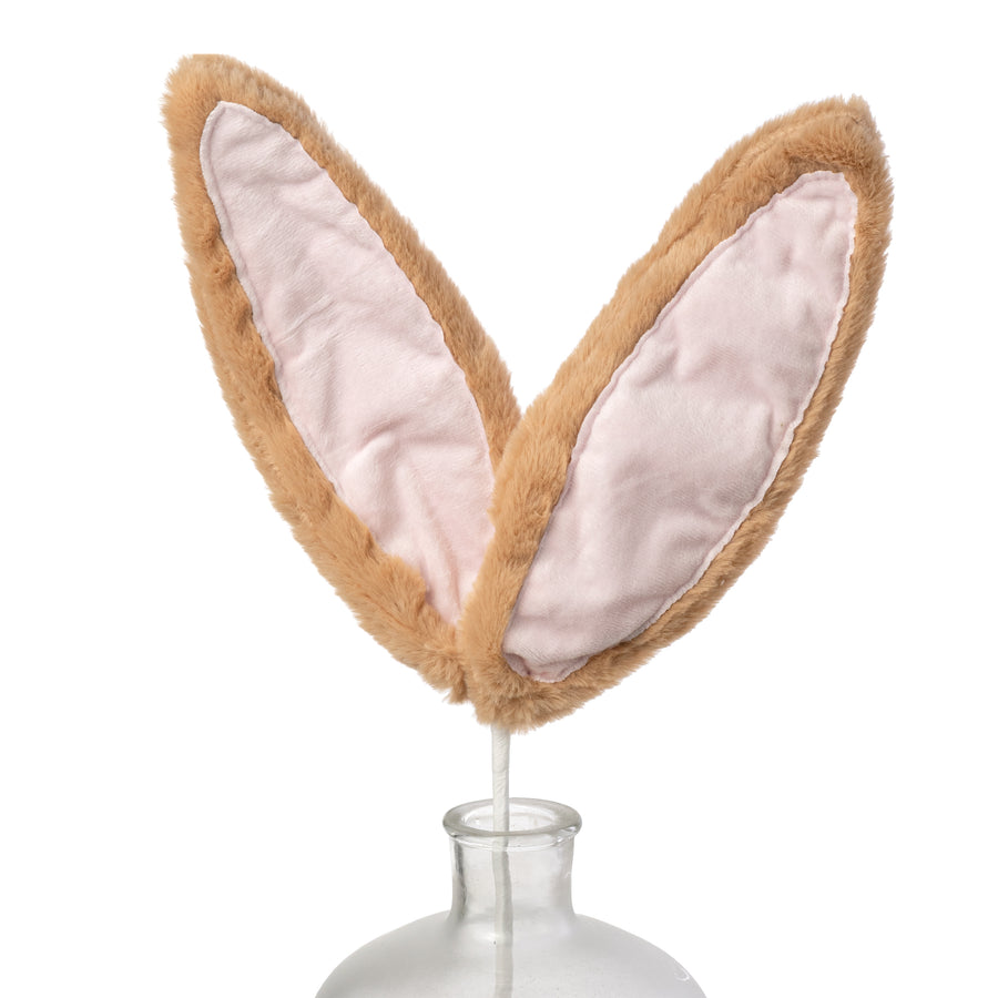 24" Plush Bunny Ears Pick: Brown & Pink