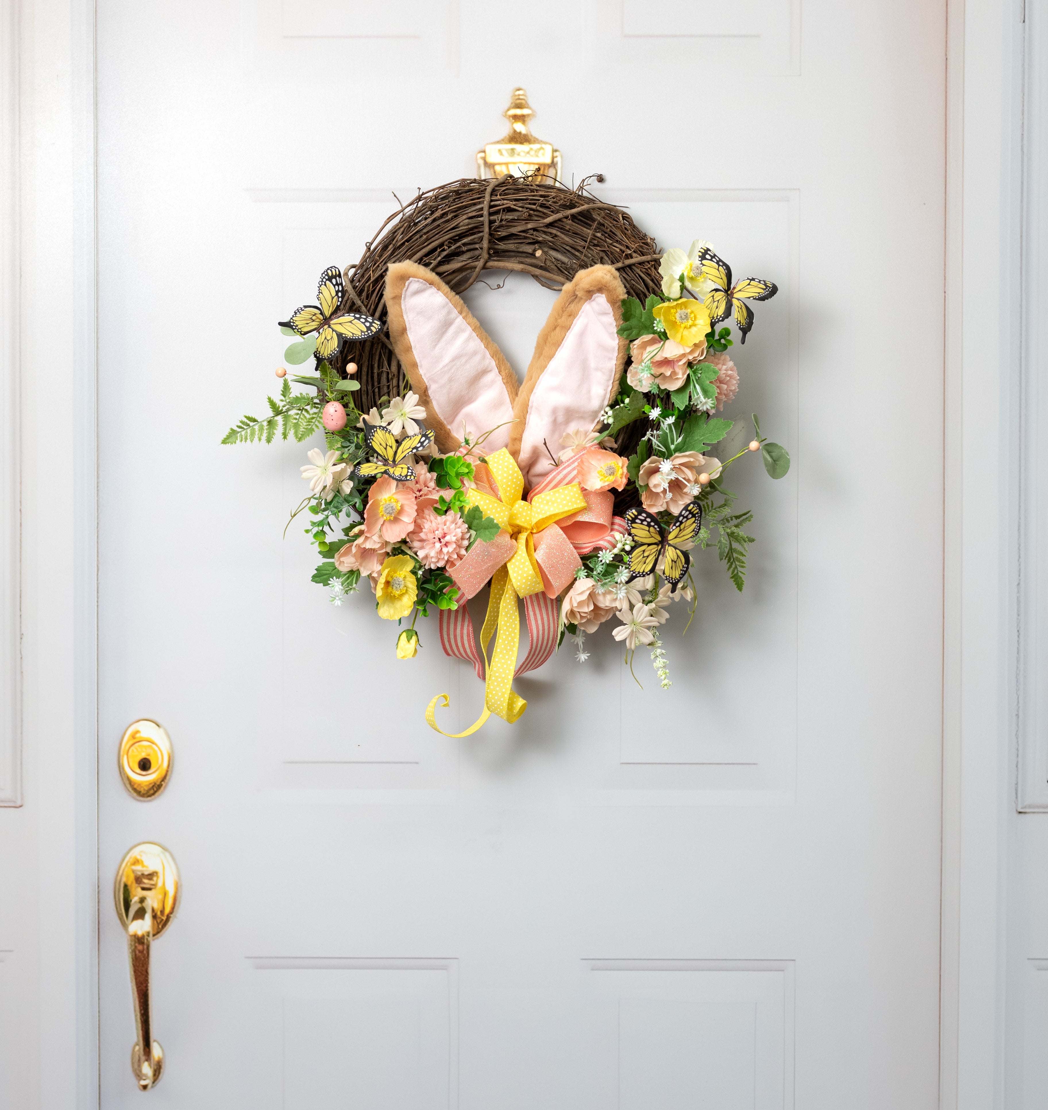 24" Plush Bunny Ears Pick: Brown & Pink
