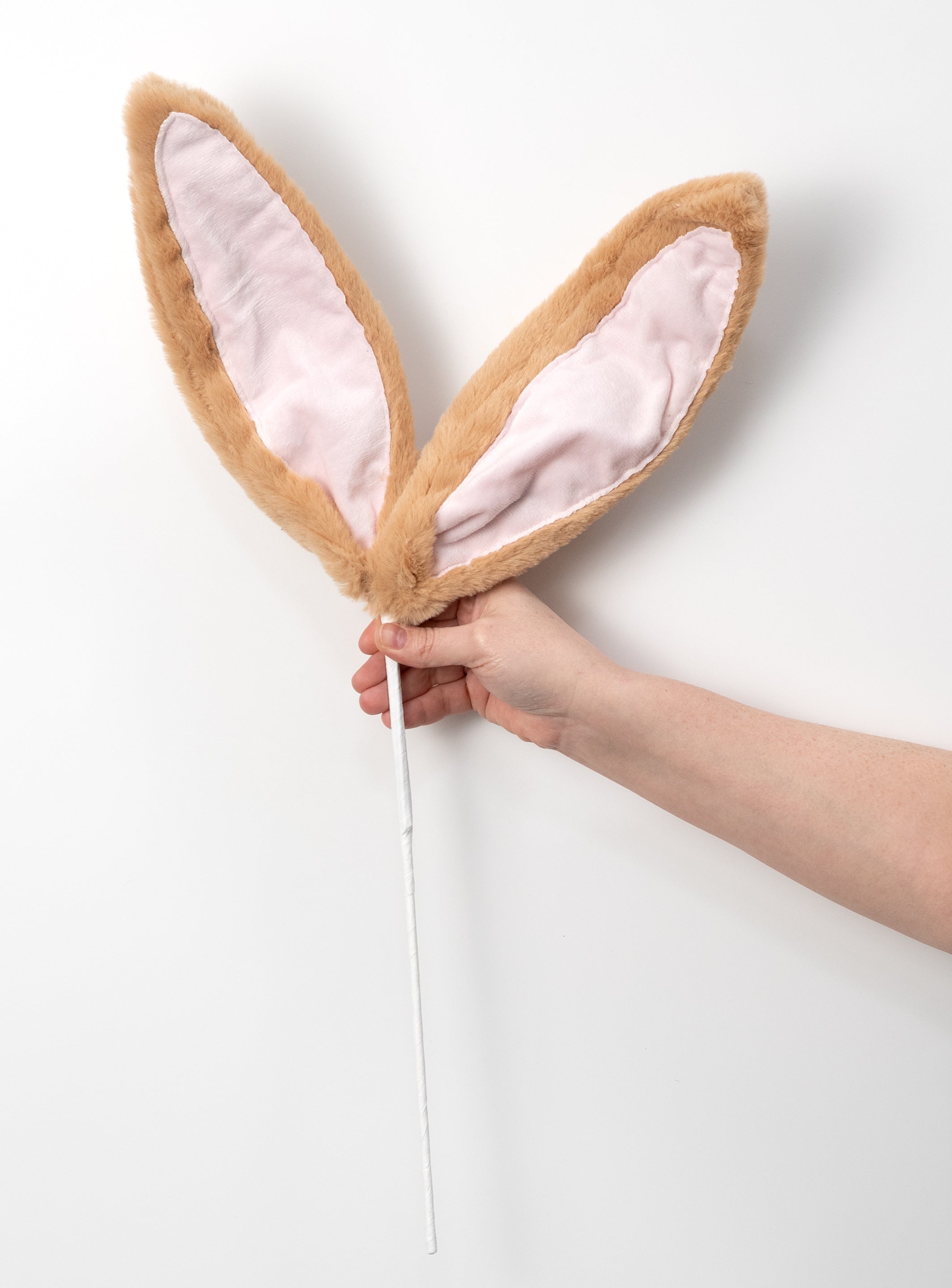 24" Plush Bunny Ears Pick: Brown & Pink