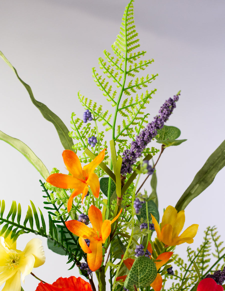 19" Summerside Florals Poppy Spray: Orange & Yellow