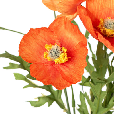 16" Wrinkle Poppy Stem Bundle: Orange