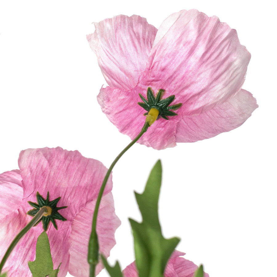 16" Wrinkle Poppy Stem Bundle: Pink
