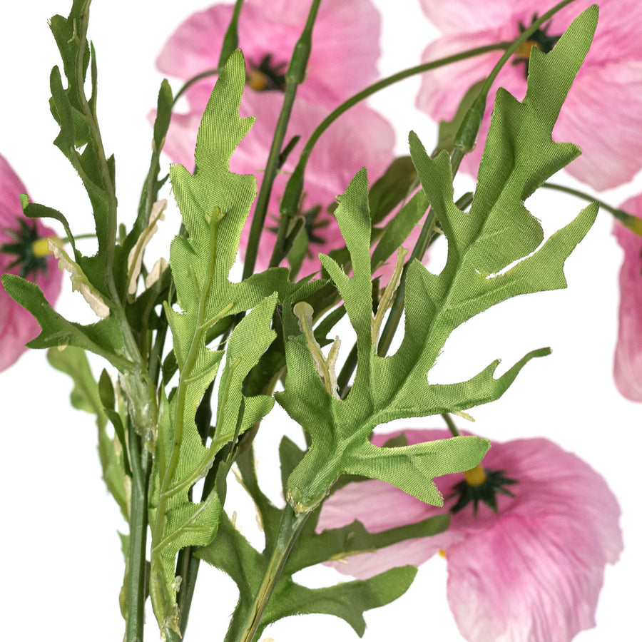16" Wrinkle Poppy Stem Bundle: Pink