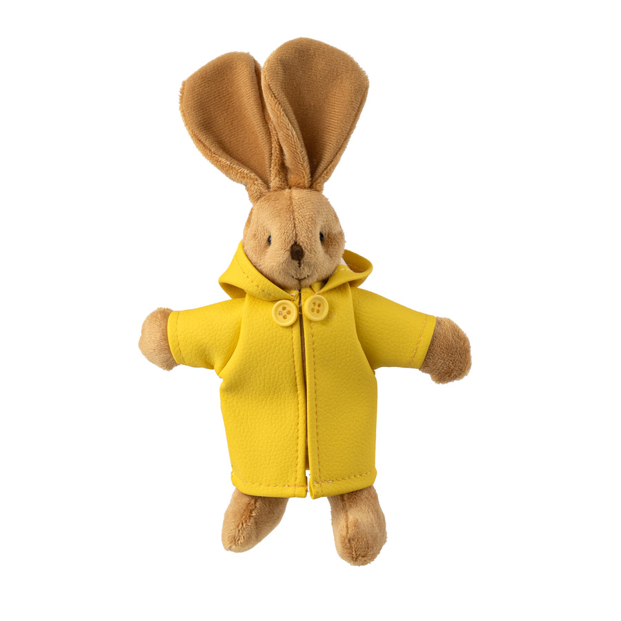 9" Rain Coat Bunny Decor: Yellow