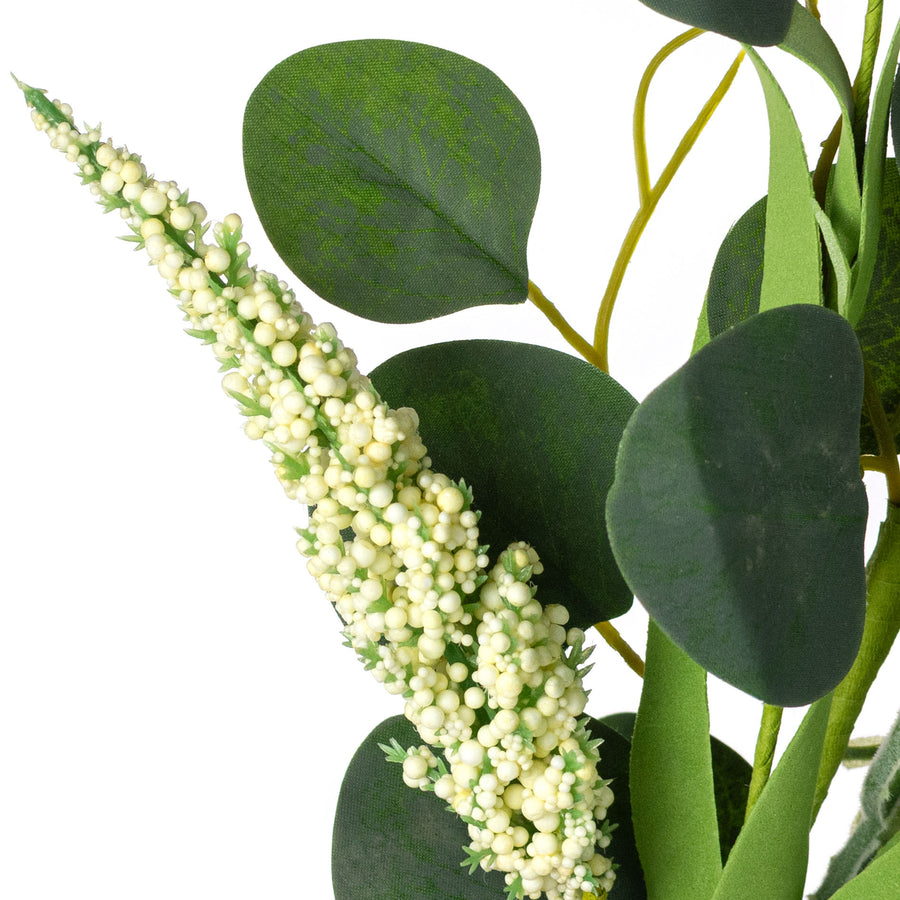 17" Mixed Eucalyptus, Lamb's Ear & Heather Spray