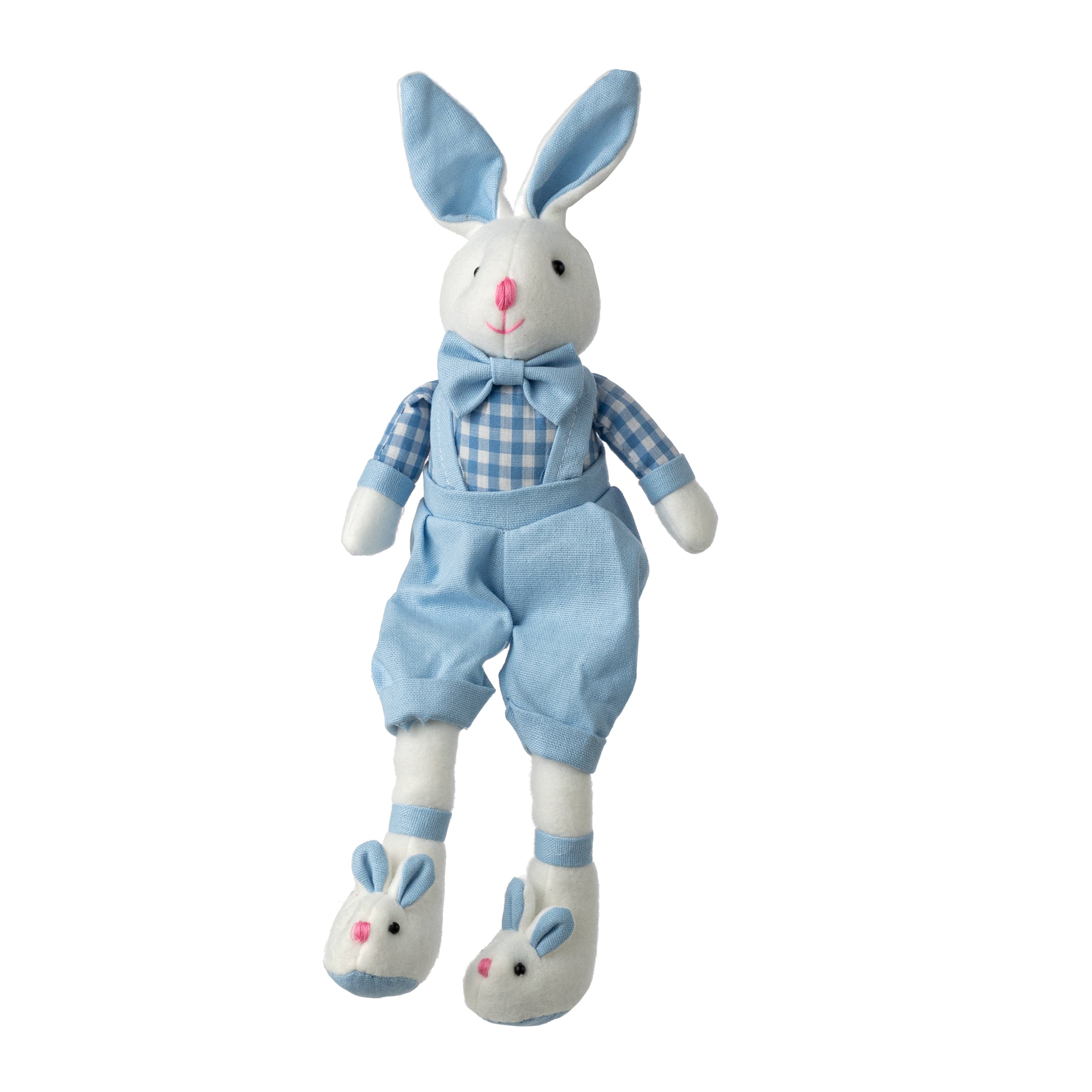 14" Bunny with Bunny Slippers Decor: Blue Boy
