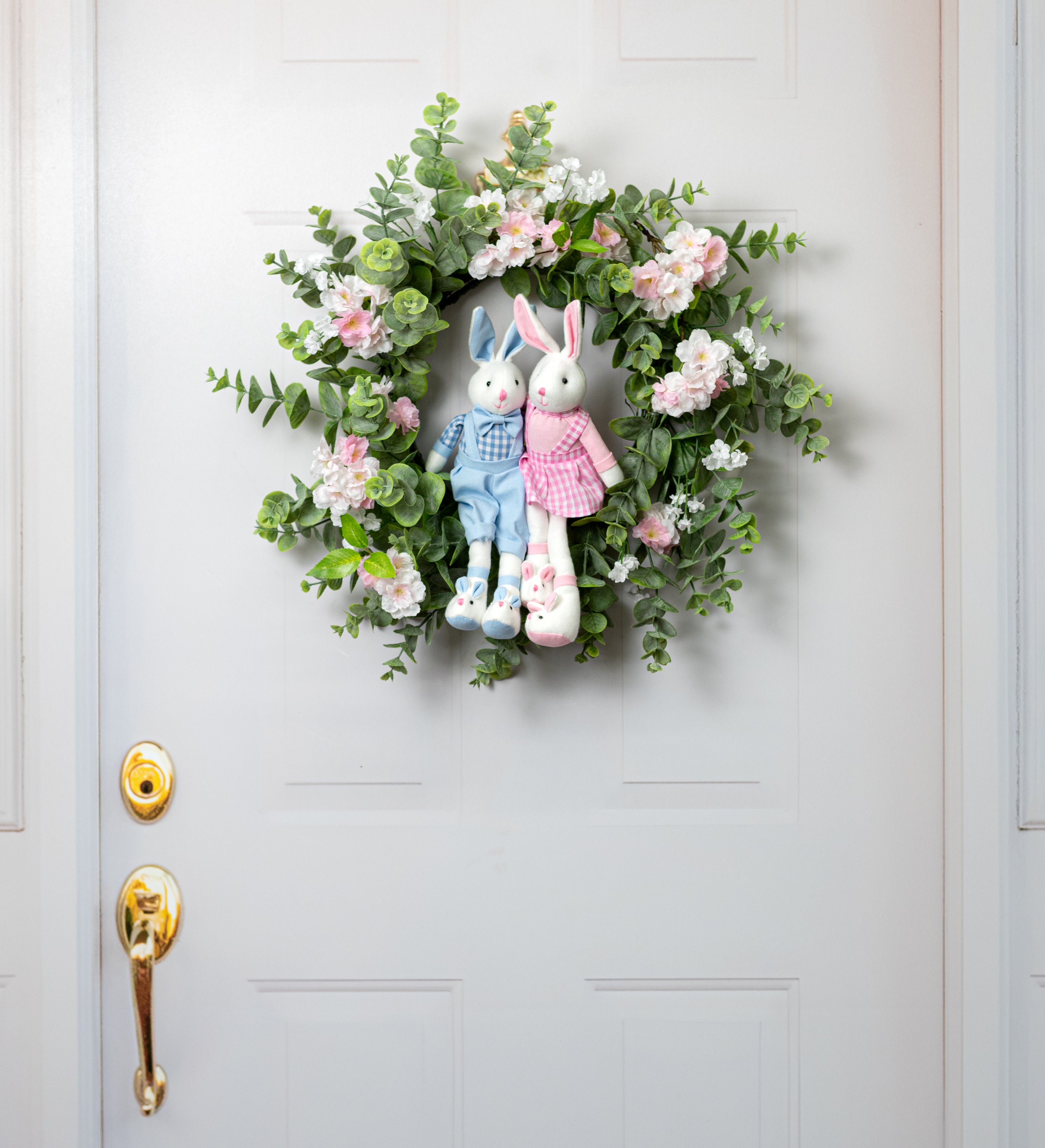14" Bunny with Bunny Slippers Decor: Blue Boy