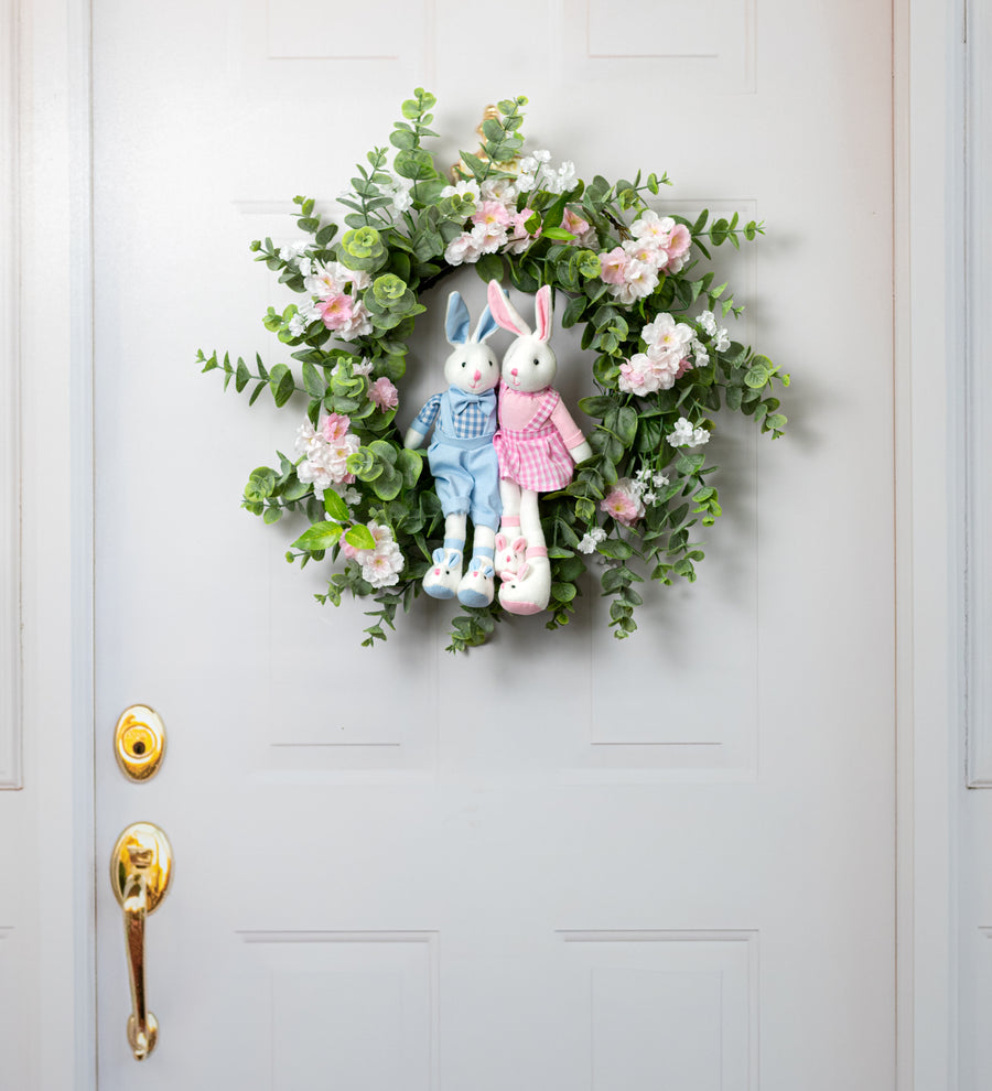 14" Bunny with Bunny Slippers Decor: Blue Boy