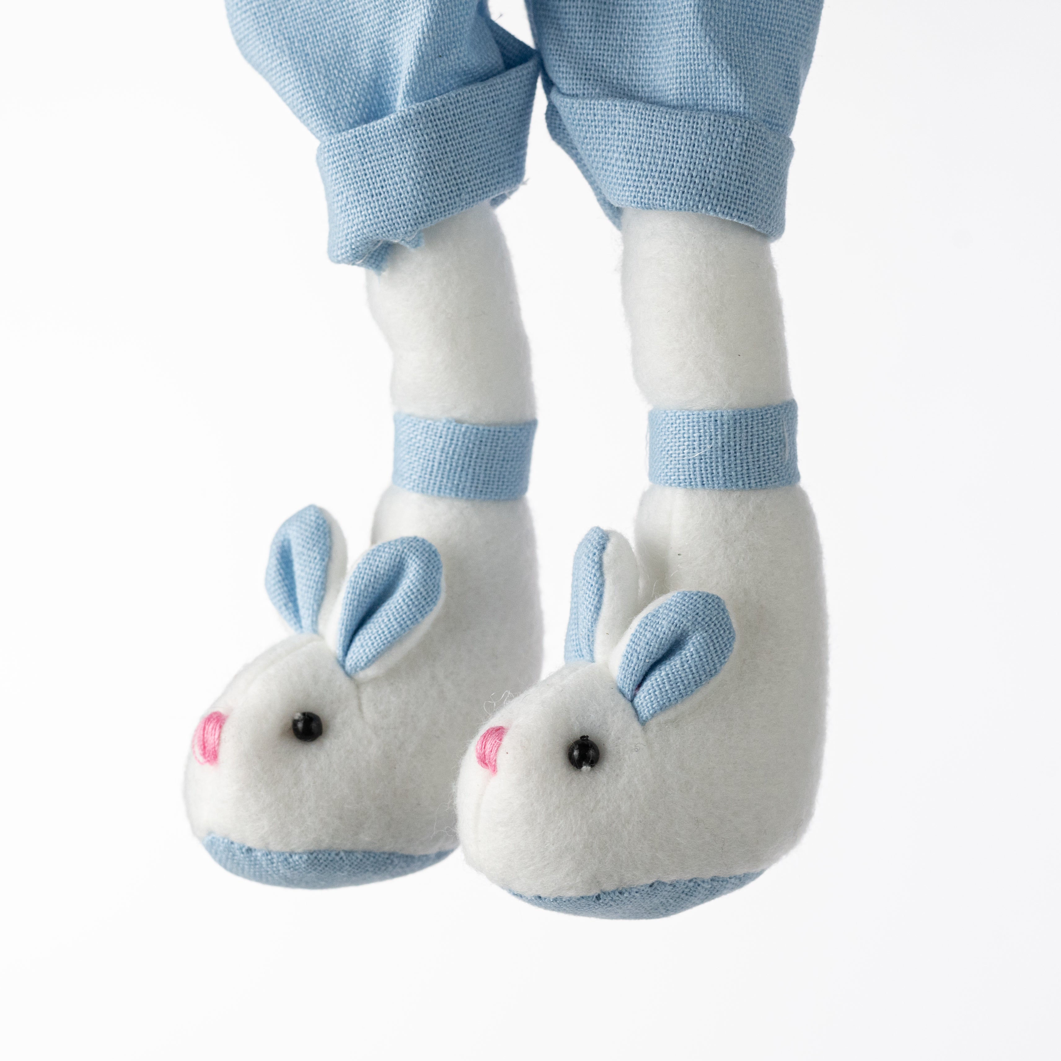 14" Bunny with Bunny Slippers Decor: Blue Boy