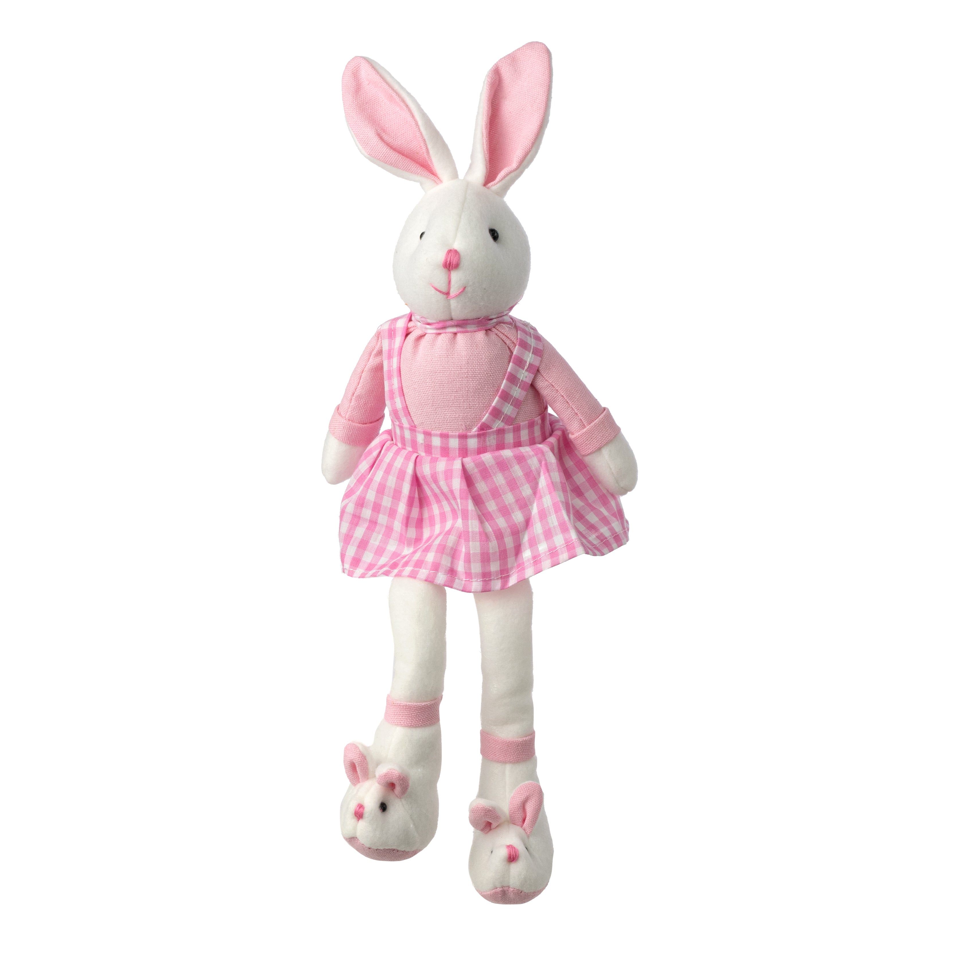 14" Bunny with Bunny Slippers Decor: Pink Girl