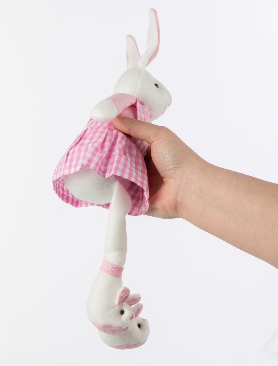 14" Bunny with Bunny Slippers Decor: Pink Girl