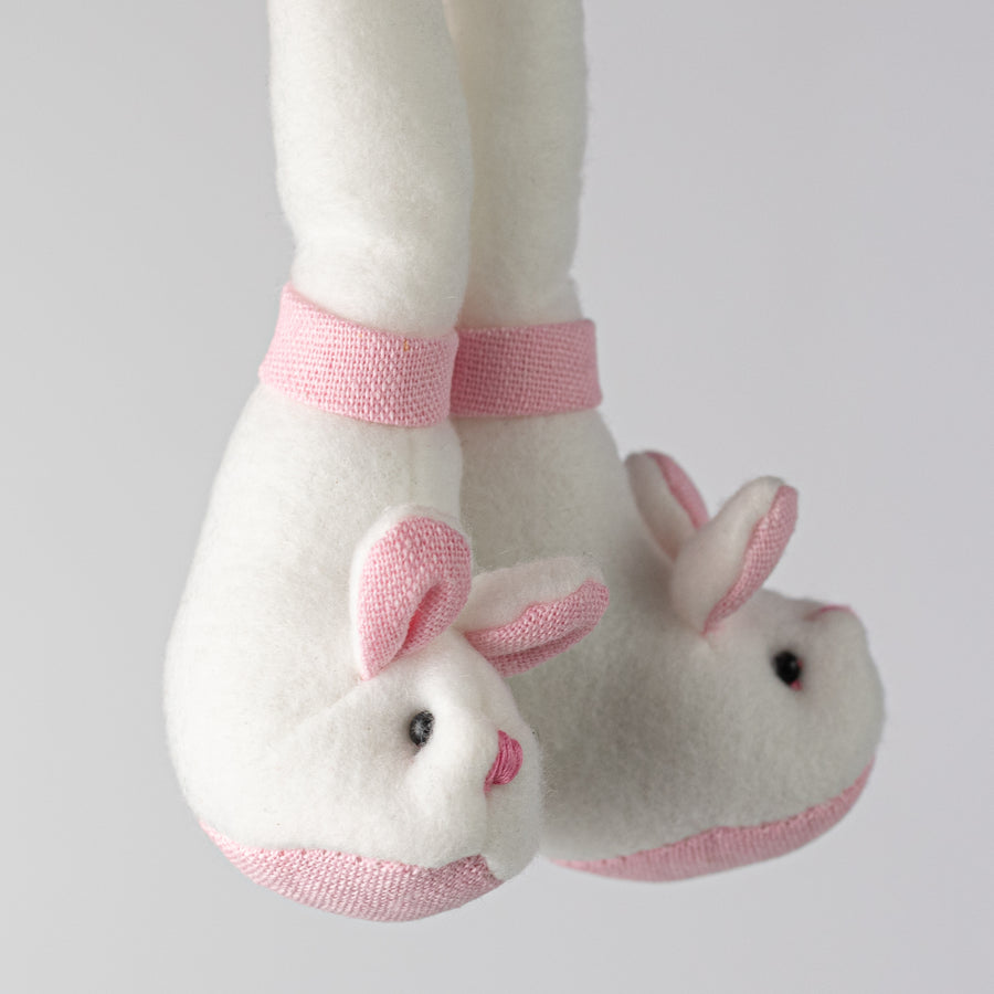 14" Bunny with Bunny Slippers Decor: Pink Girl