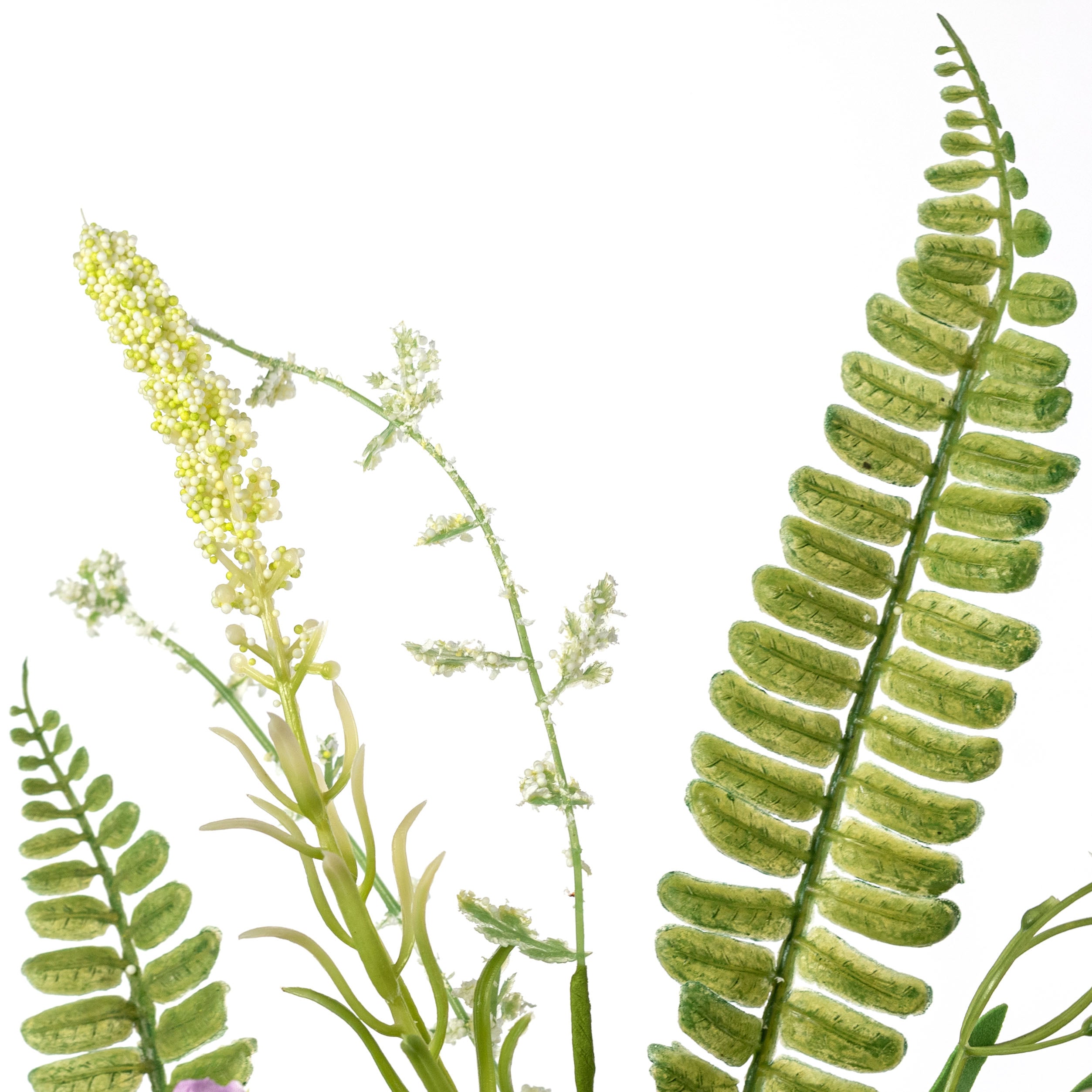 24" Spring Double-Flower Blossoms & Ferns Pick