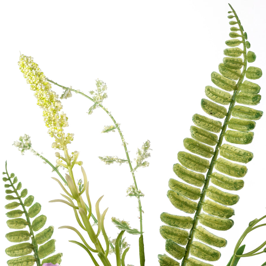 24" Spring Double-Flower Blossoms & Ferns Pick
