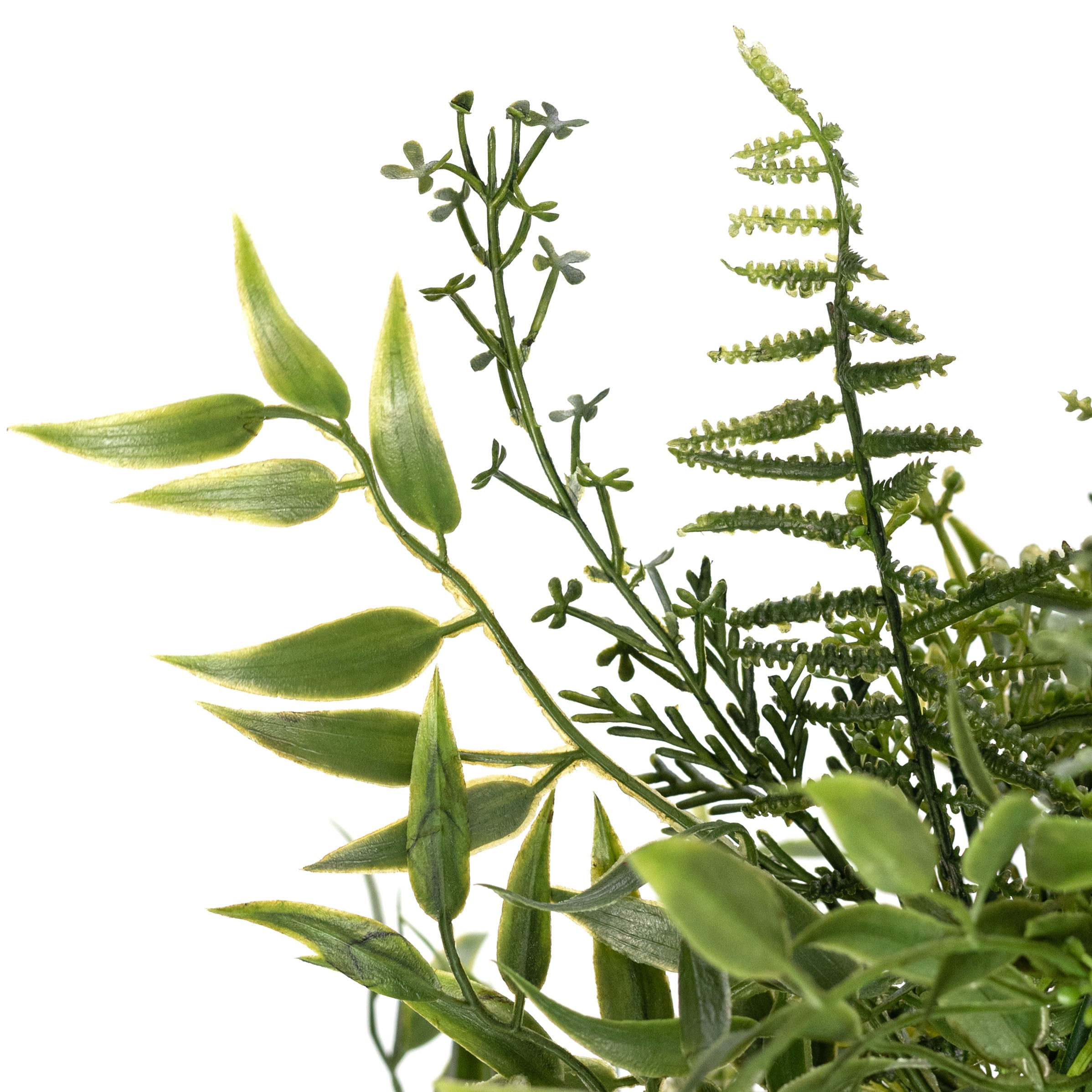 15" Plastic Mixed Greenery & Ferns Bush