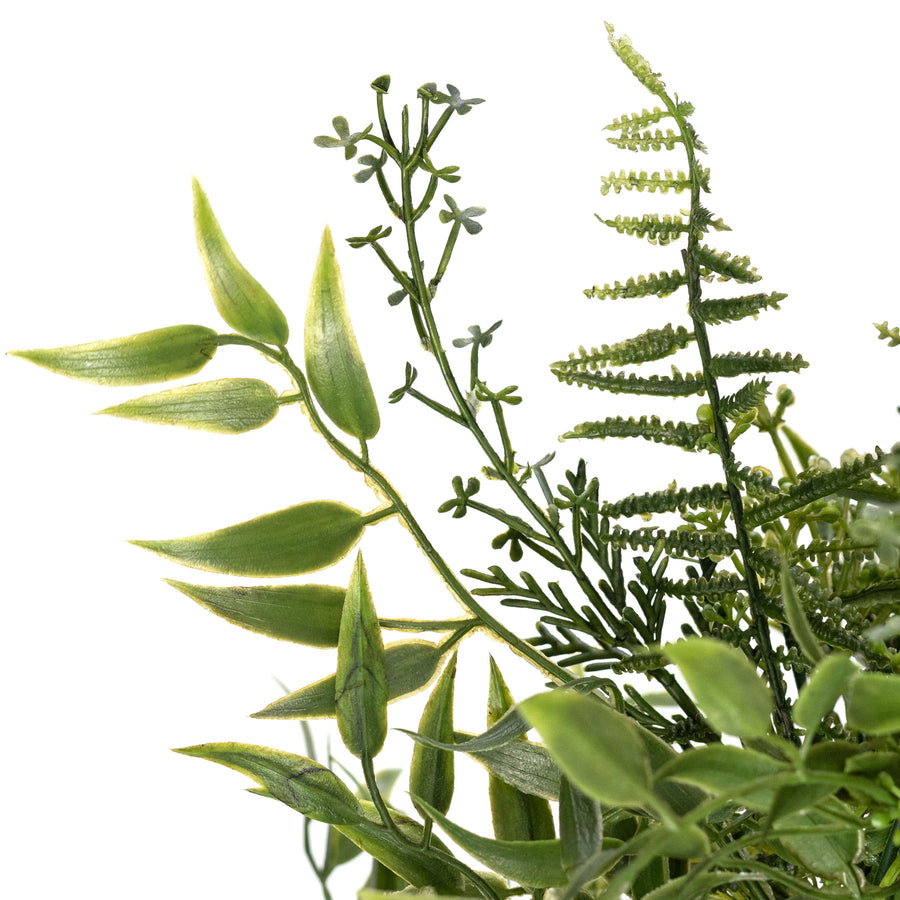 15" Plastic Mixed Greenery & Ferns Bush