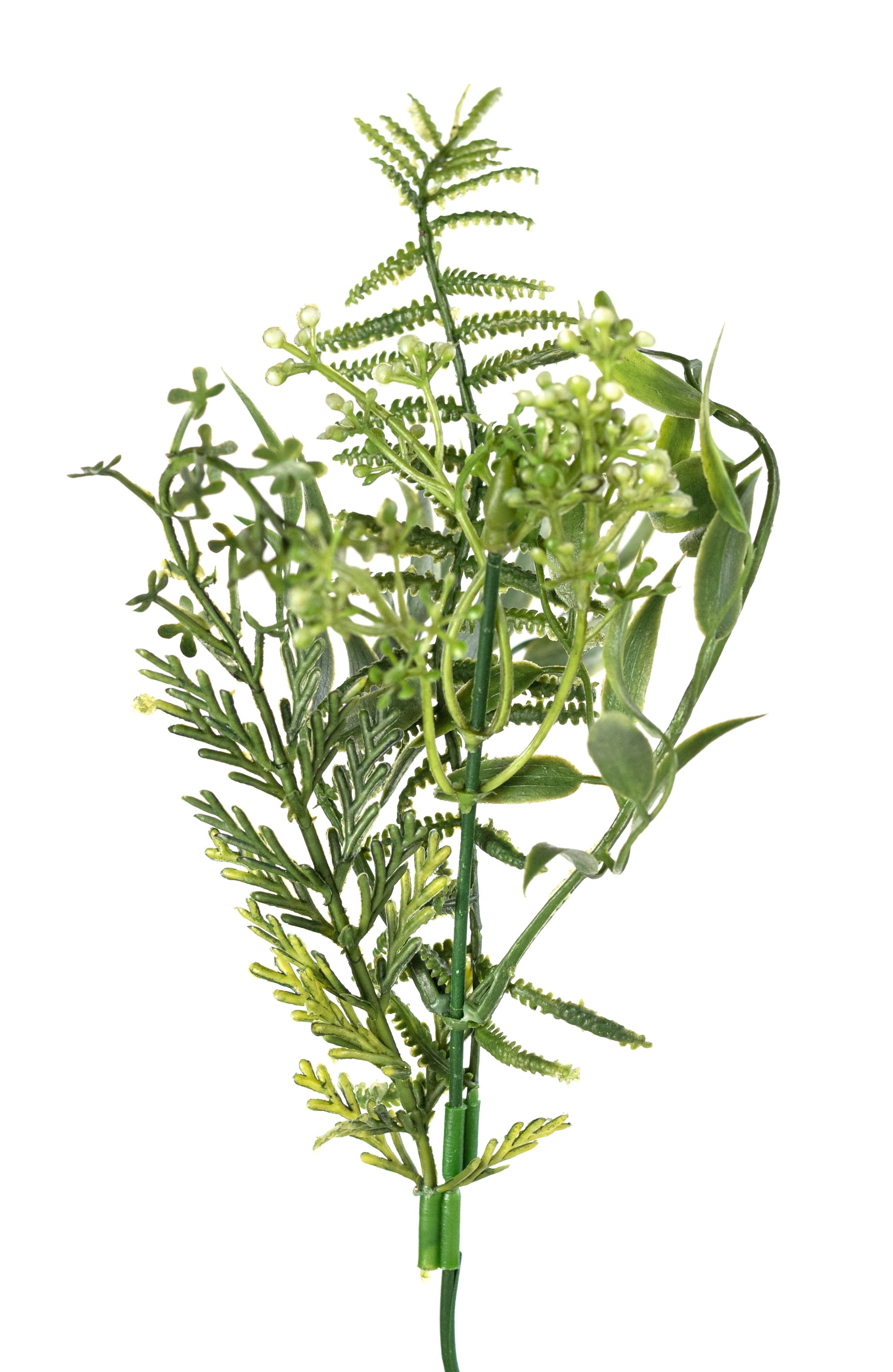 15" Plastic Mixed Greenery & Ferns Bush