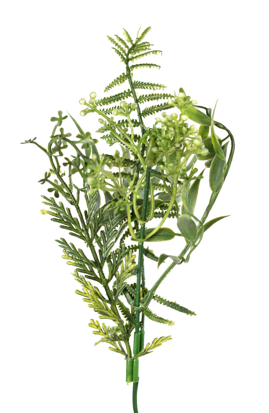 15" Plastic Mixed Greenery & Ferns Bush