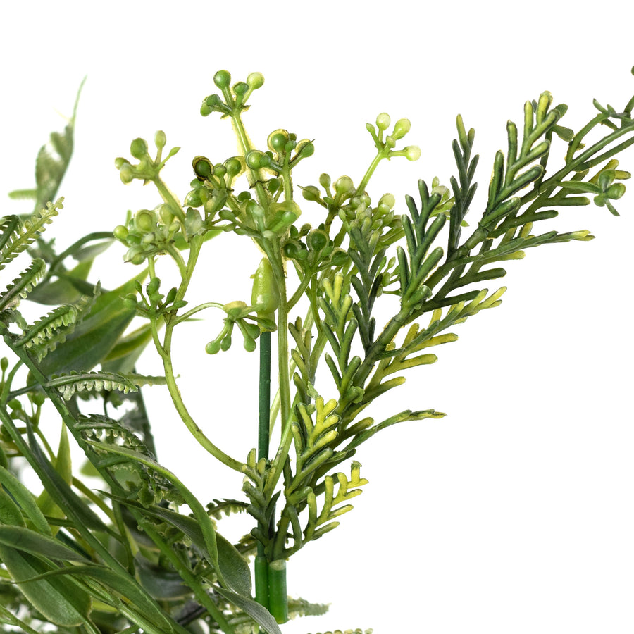 15" Plastic Mixed Greenery & Ferns Bush