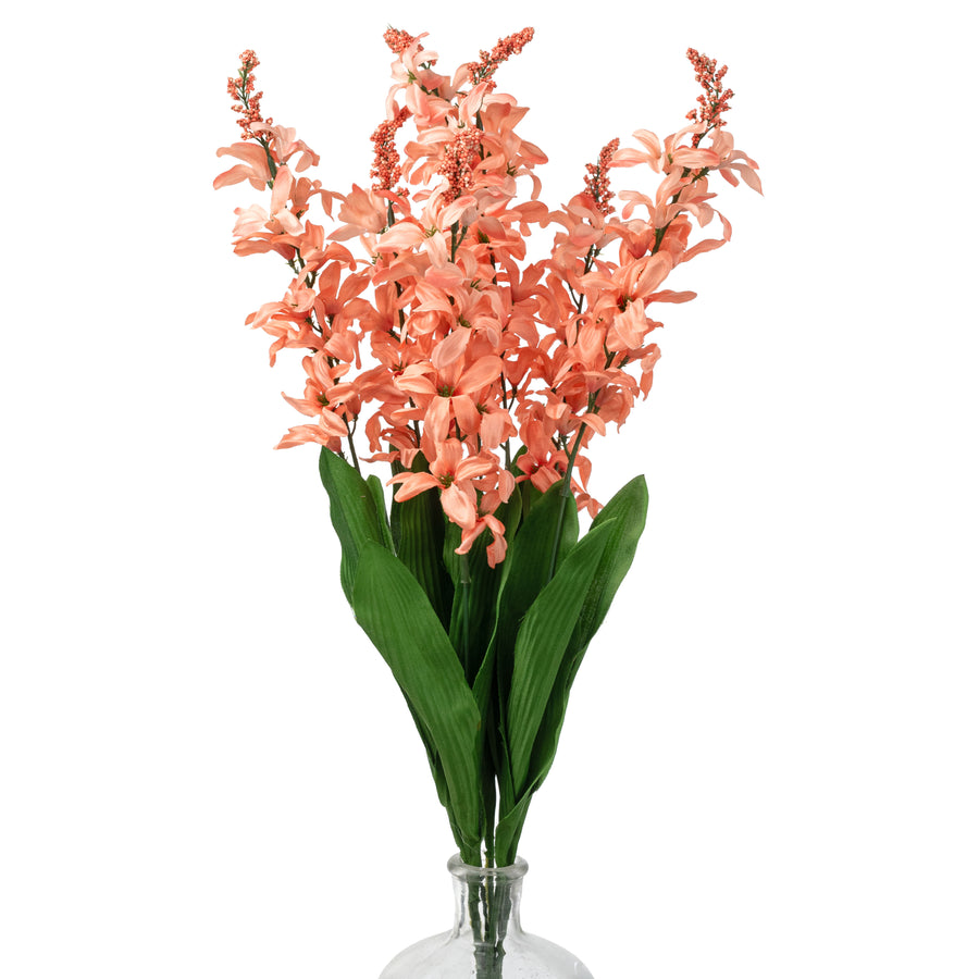 26" Satin Hyacinth Bush: Coral (7 Stem)