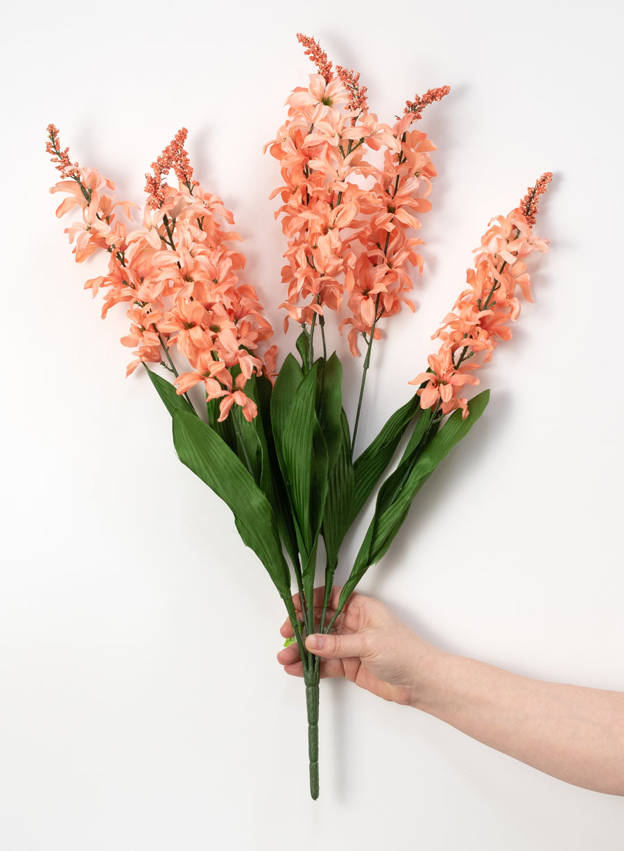 26" Satin Hyacinth Bush: Coral (7 Stem)