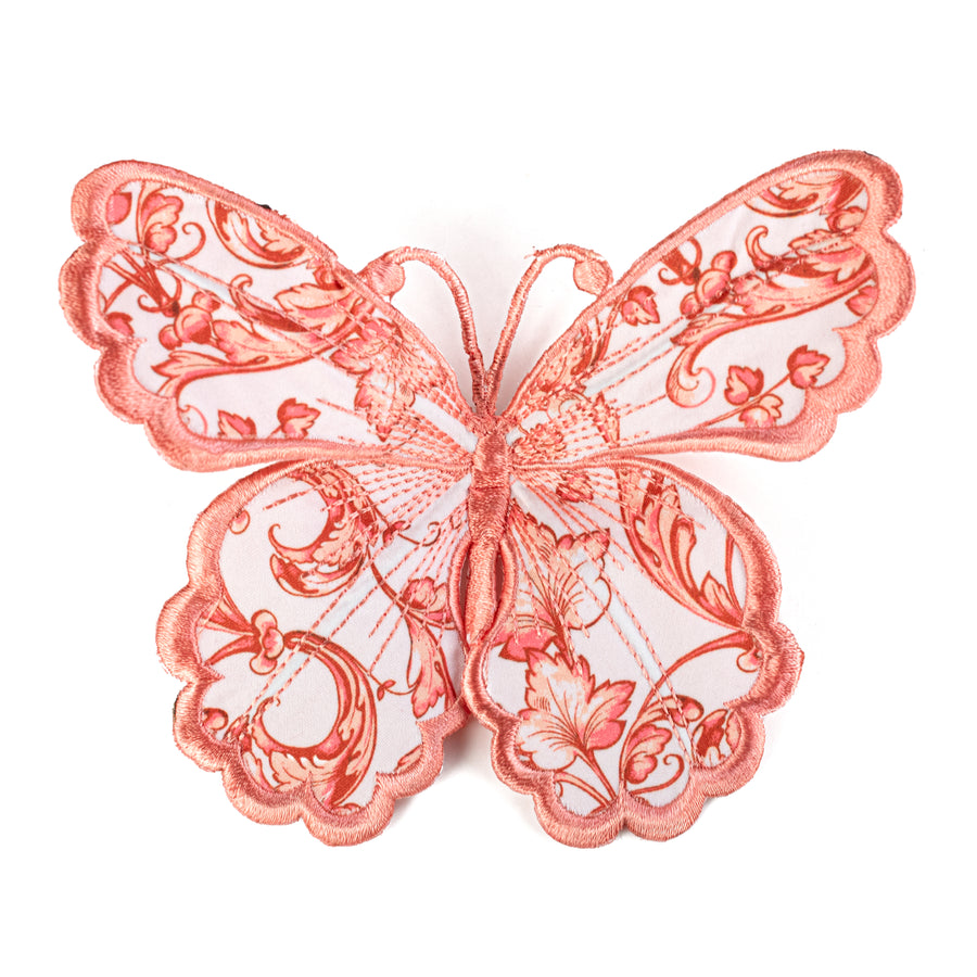 [D Stevens] 6" Acanthus Scroll Chinoiserie Butterfly Clip: Peach
