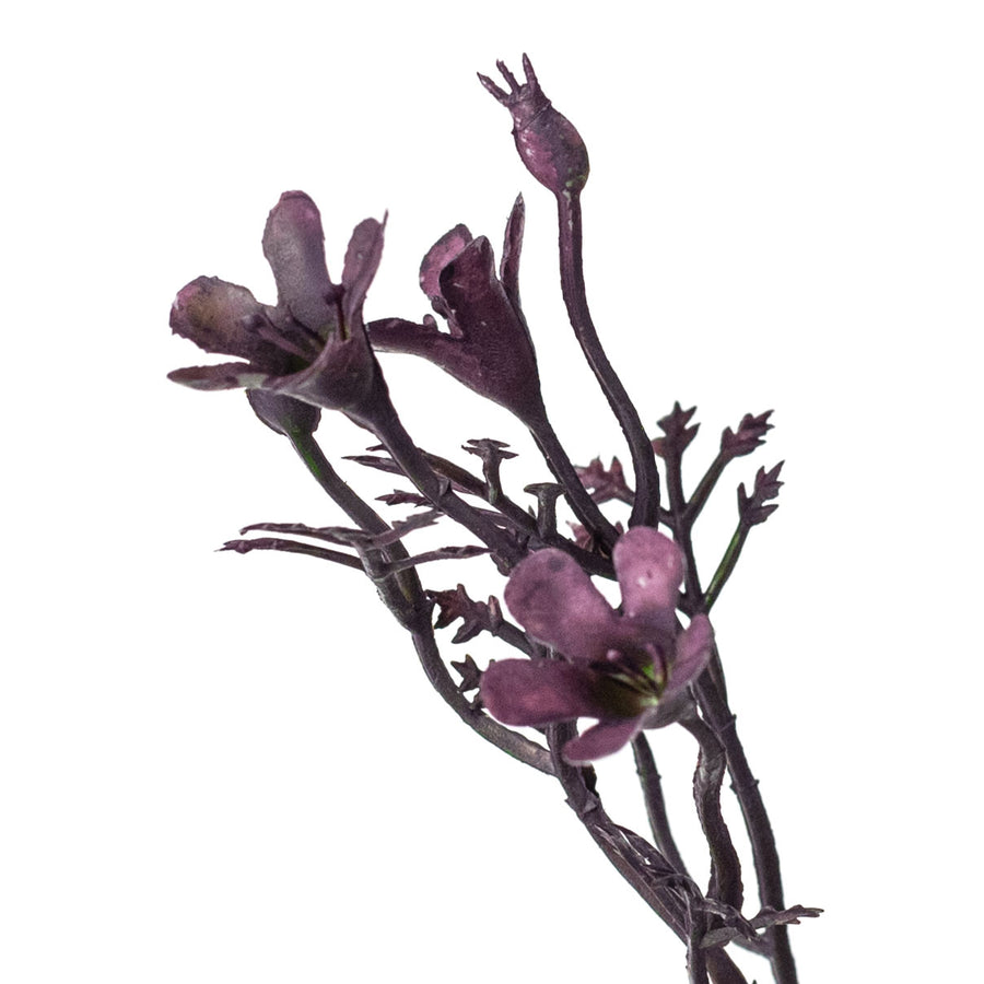 14" Plastic Wax Flower Bush: Purple