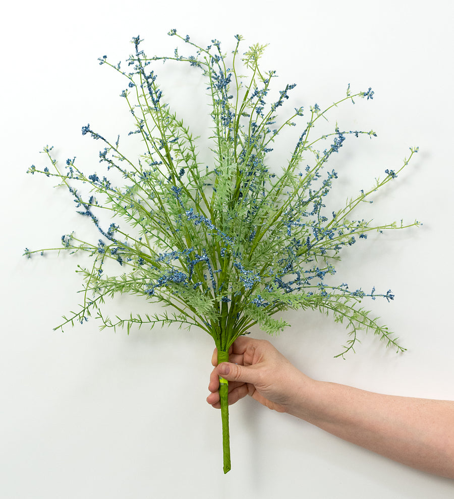 22" Wispy Wildflower Filler Bush: Blue (9 Stem)