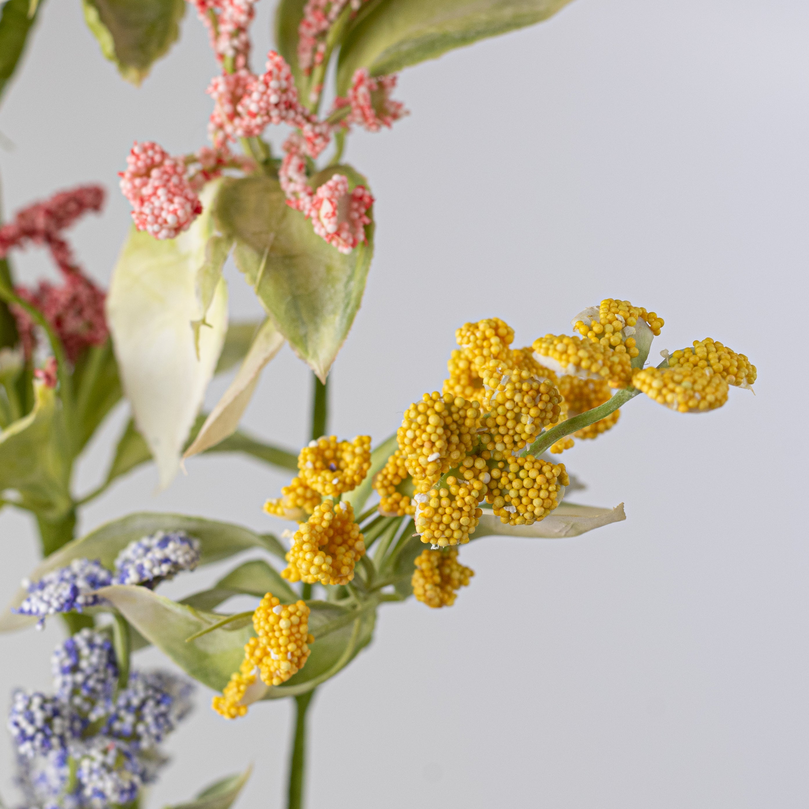 24" Beaded Mixed Flower Spray: Pastel Multicolor