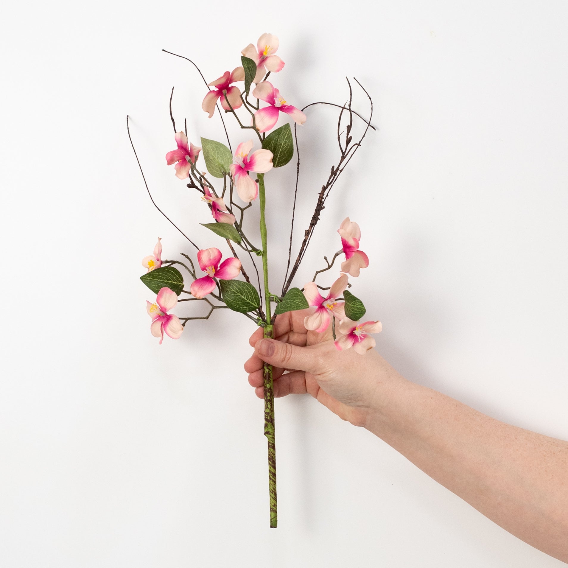 16" Dogwood Flowers & Twigs Pick: Pink