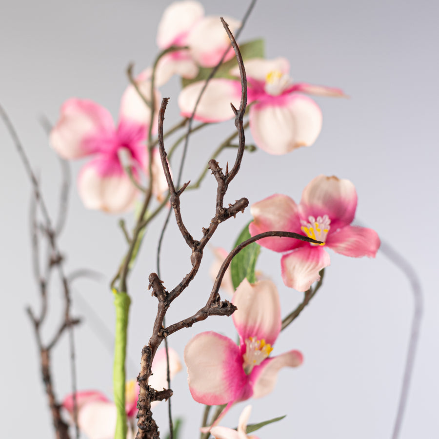 16" Dogwood Flowers & Twigs Pick: Pink