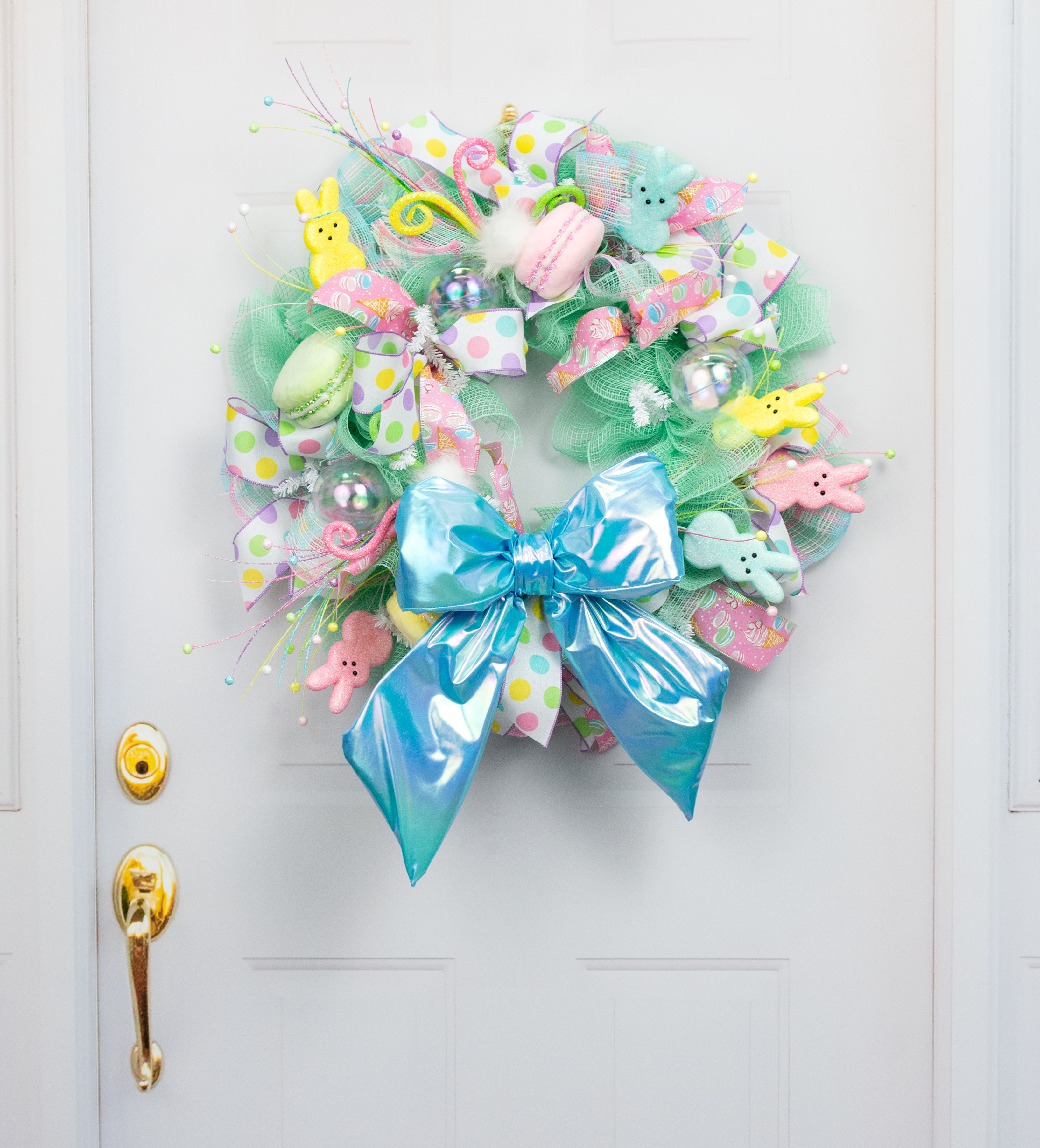 16" Pearlescent Bow Ornament: Iridescent Blue
