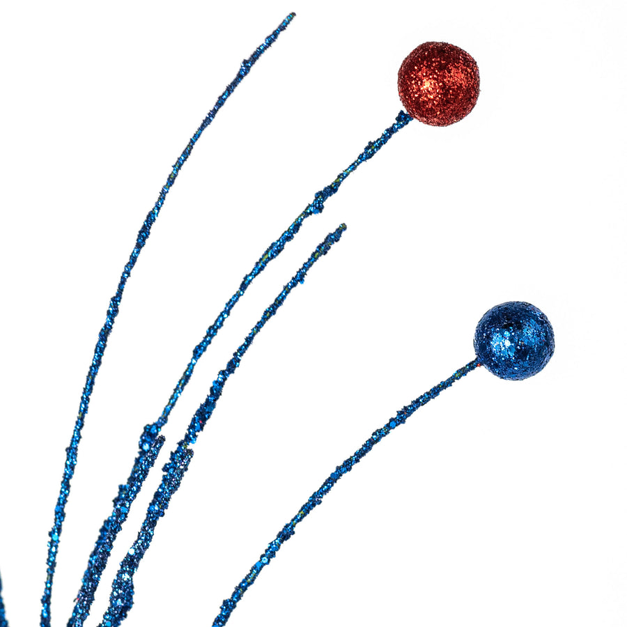 28" Patriotic Popsicles & Balls Spray: Red, White & Blue