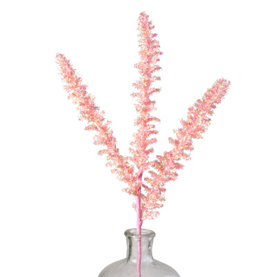 18" Foil Sea Coral Spike Spray: Iridescent Petal Pink
