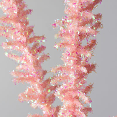 18" Foil Sea Coral Spike Spray: Iridescent Petal Pink
