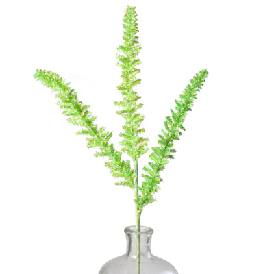 18" Foil Sea Coral Spike Spray: Iridescent Spring Green