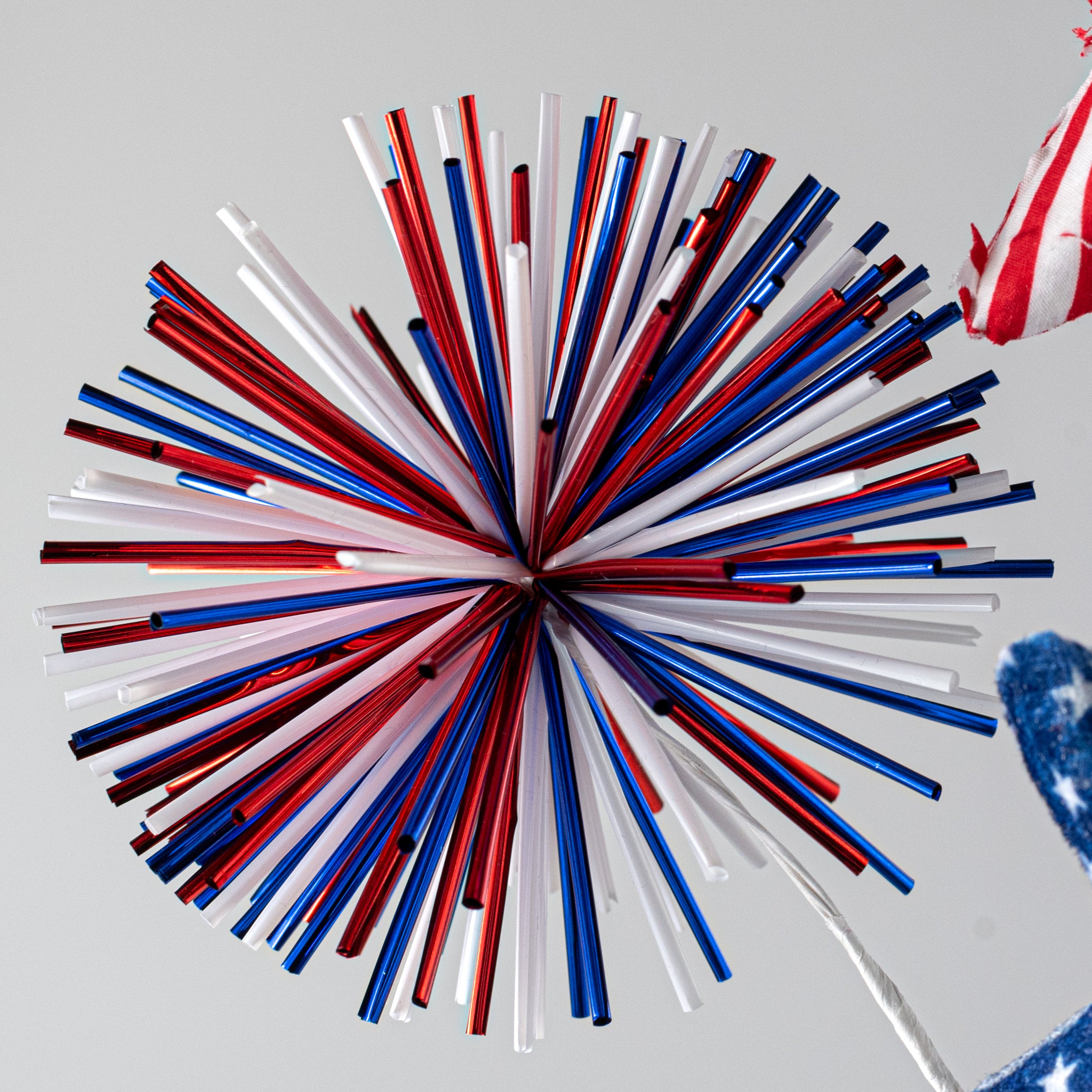 28" Fabric Stars & Stripes Starburst Spray: Red, White & Blue