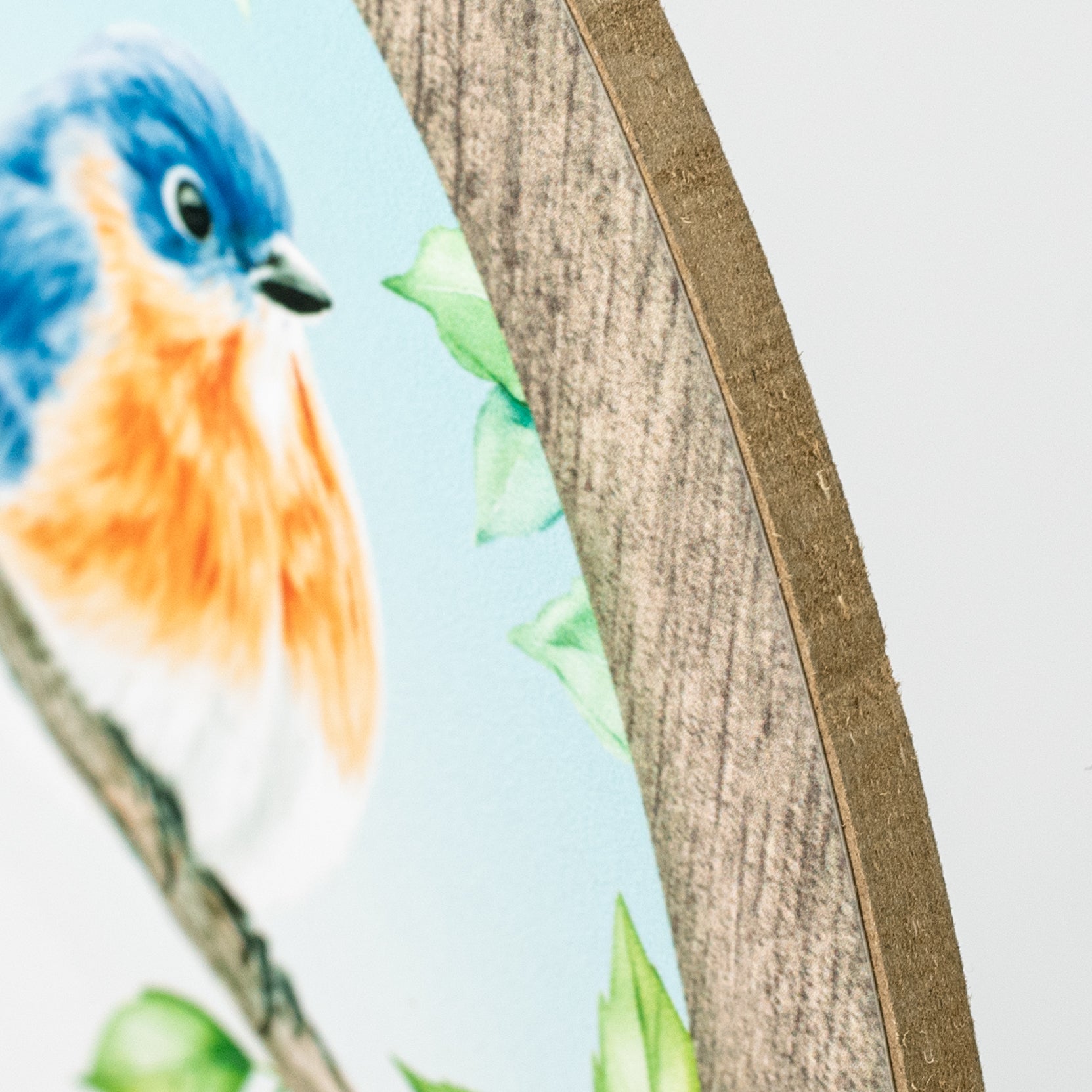 13" Oval Wooden Sign: Welcome Blue Birds
