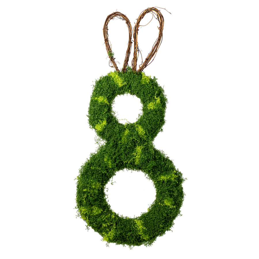 23" Mossy Easter Bunny Wreath Door Hanger