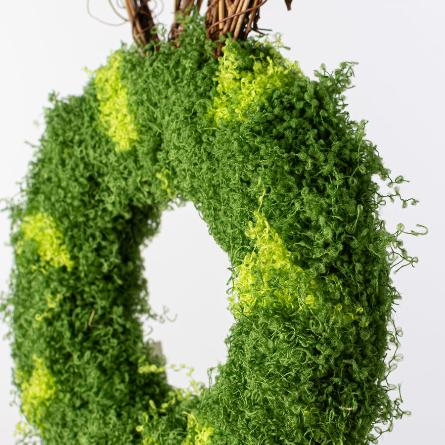 23" Mossy Easter Bunny Wreath Door Hanger