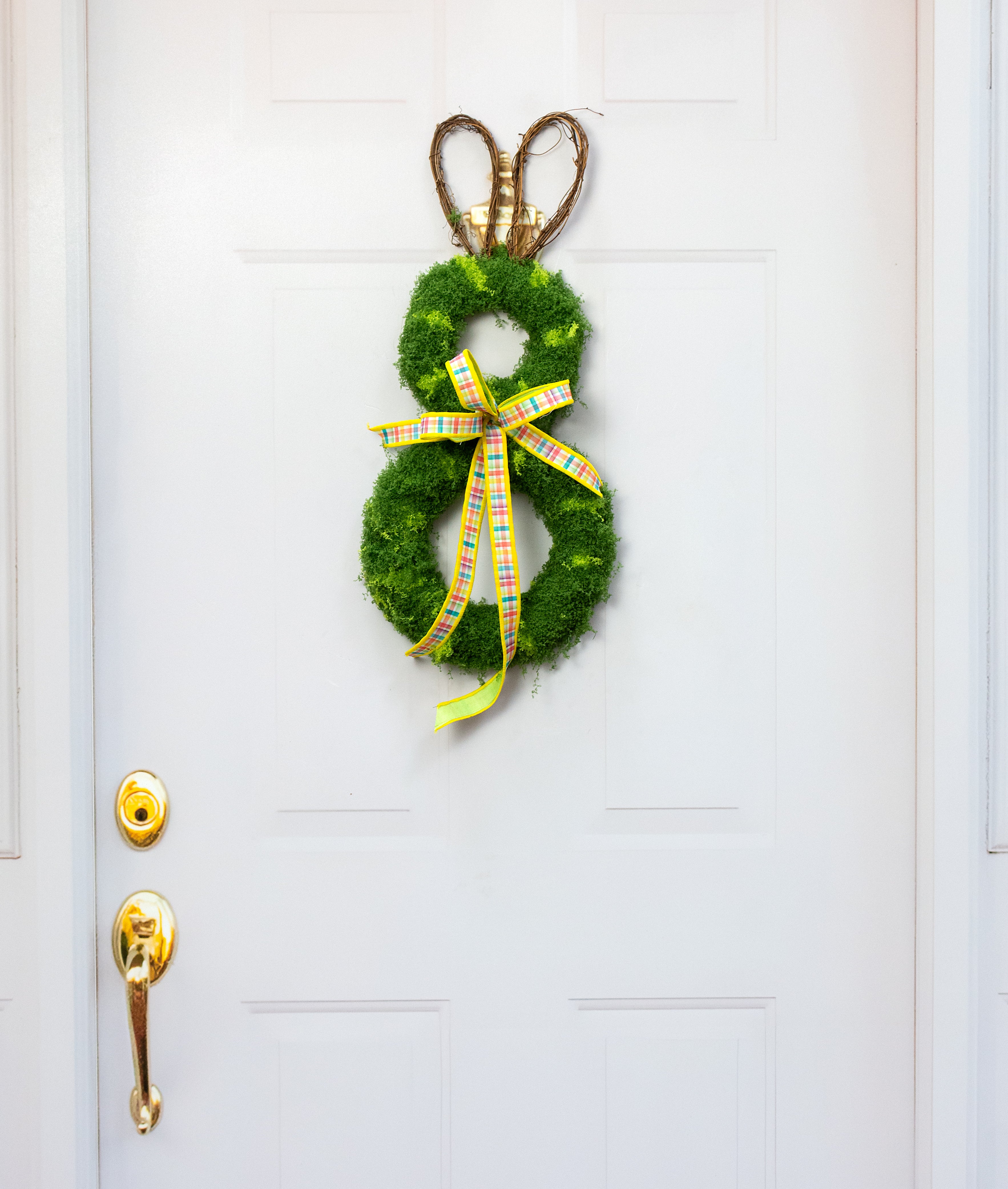 23" Mossy Easter Bunny Wreath Door Hanger