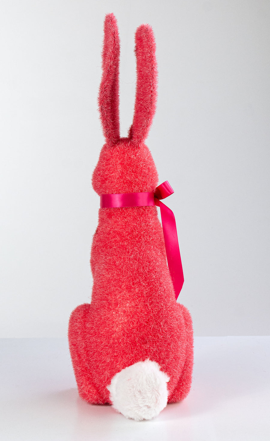 20" Flocked Easter Rabbit: Strawberry Red