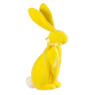 20" Flocked Easter Rabbit: Yellow
