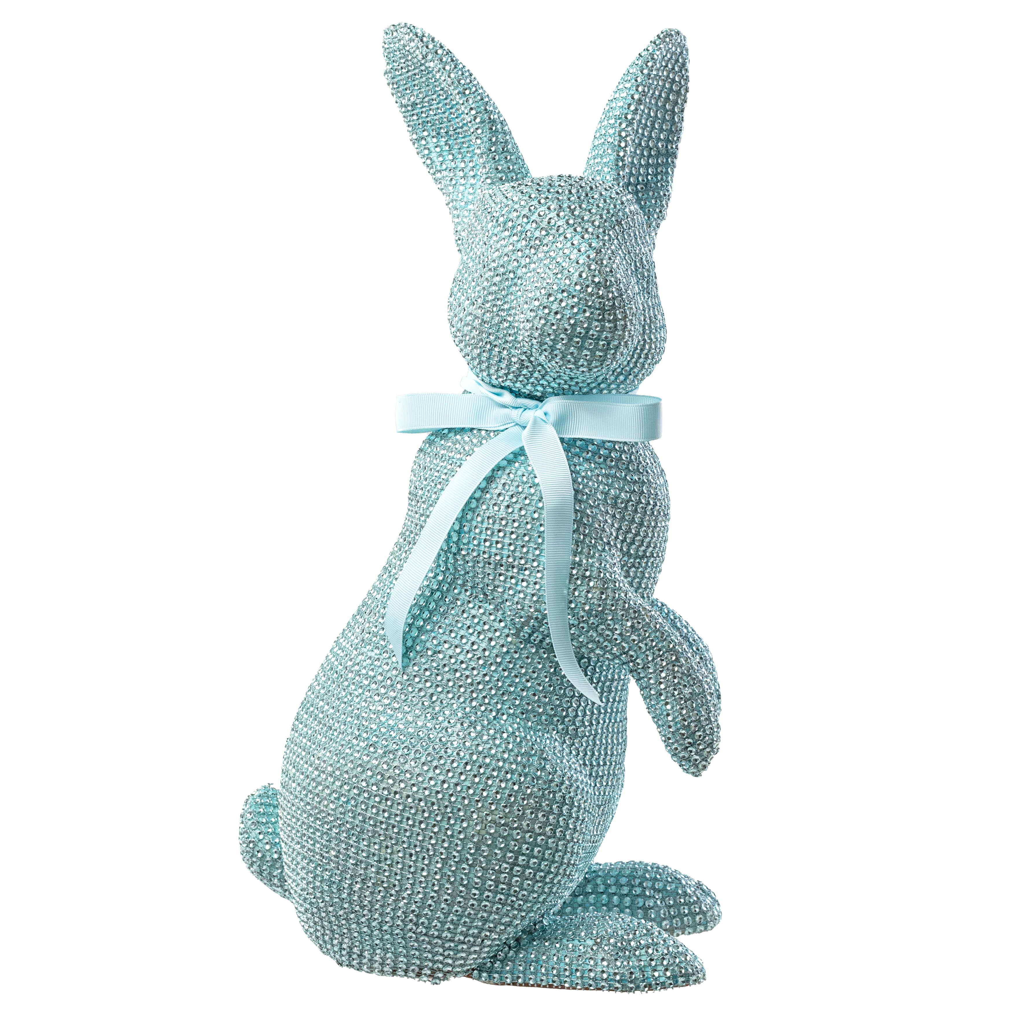 16" Bling Bunny Decoration: Blue