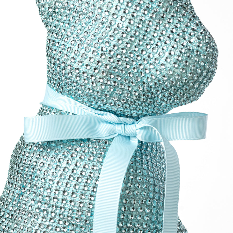 16" Bling Bunny Decoration: Blue