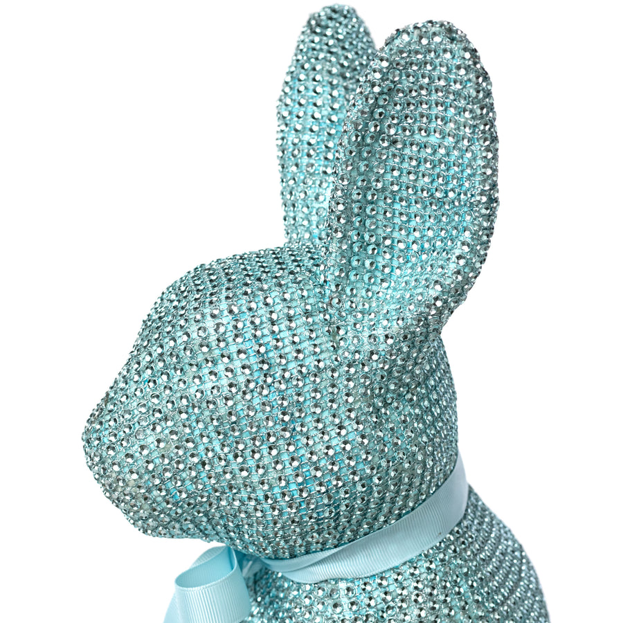 16" Bling Bunny Decoration: Blue