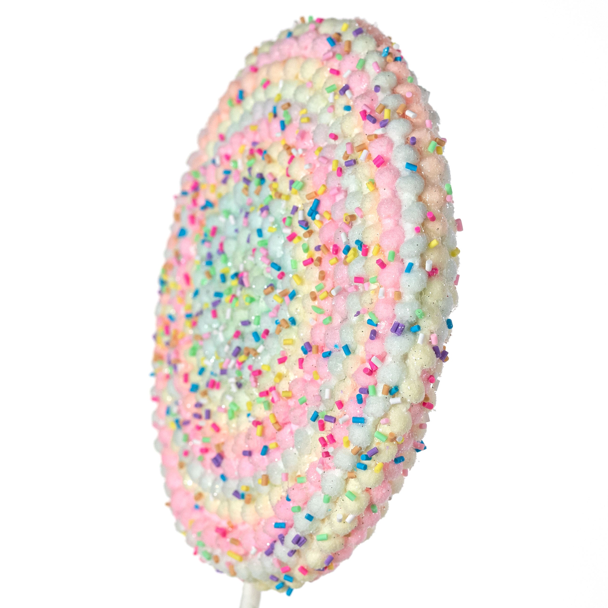6" x 18" Puff Chenille Sprinkle Lollipop Pick: Pastel